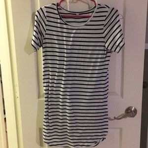 Black and white striped dress